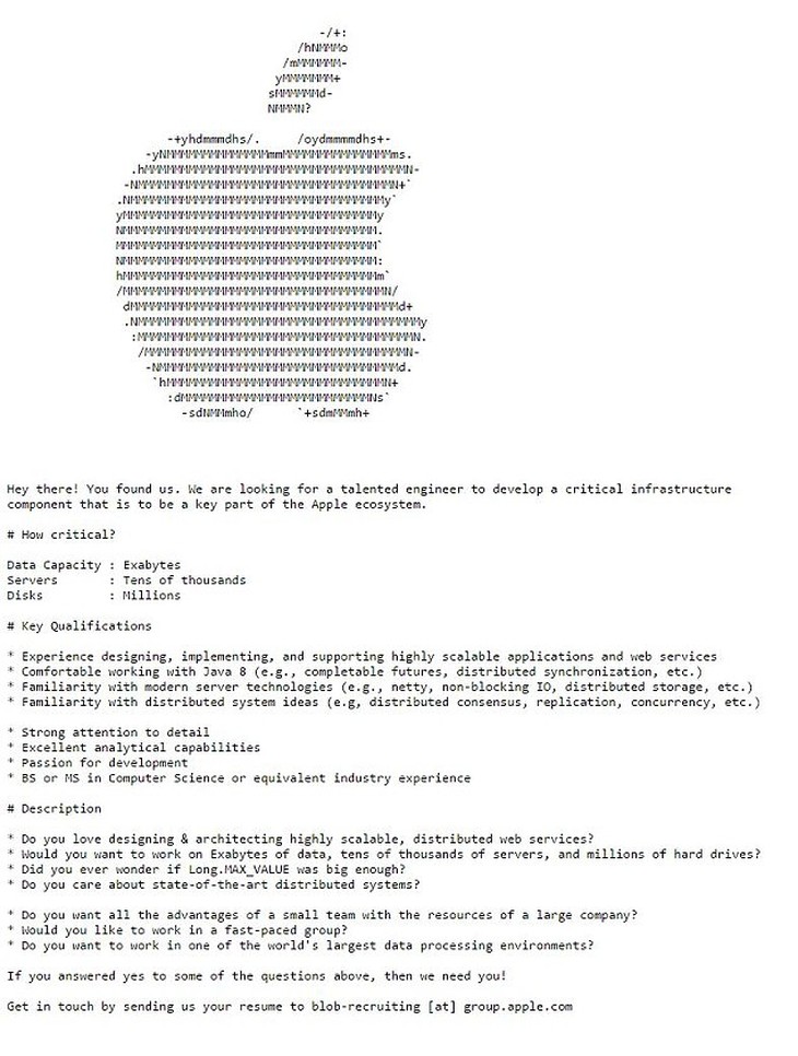 Apple giấu thông điệp tuyển người sâu trong website - Ảnh 2.