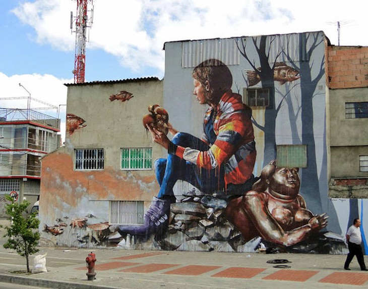 Đường phố Bogotá thu hút du khách nhờ Graffiti - Ảnh 1.